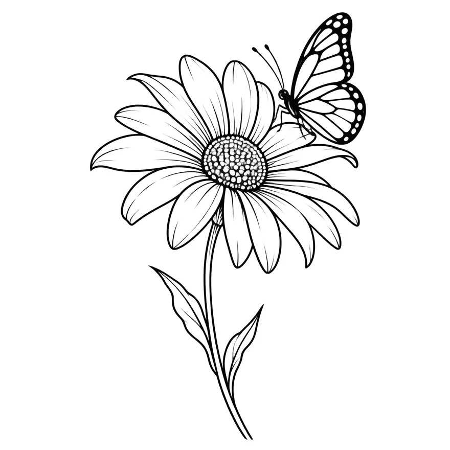 Birth flower tattoo with butterfly design