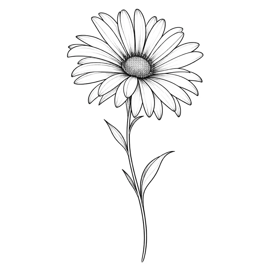 September · aster — birth flower tattoo design