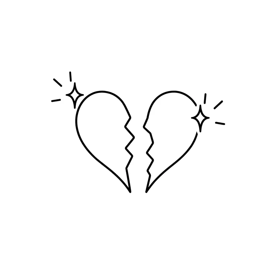 Hearts that join — couples matching tattoo design