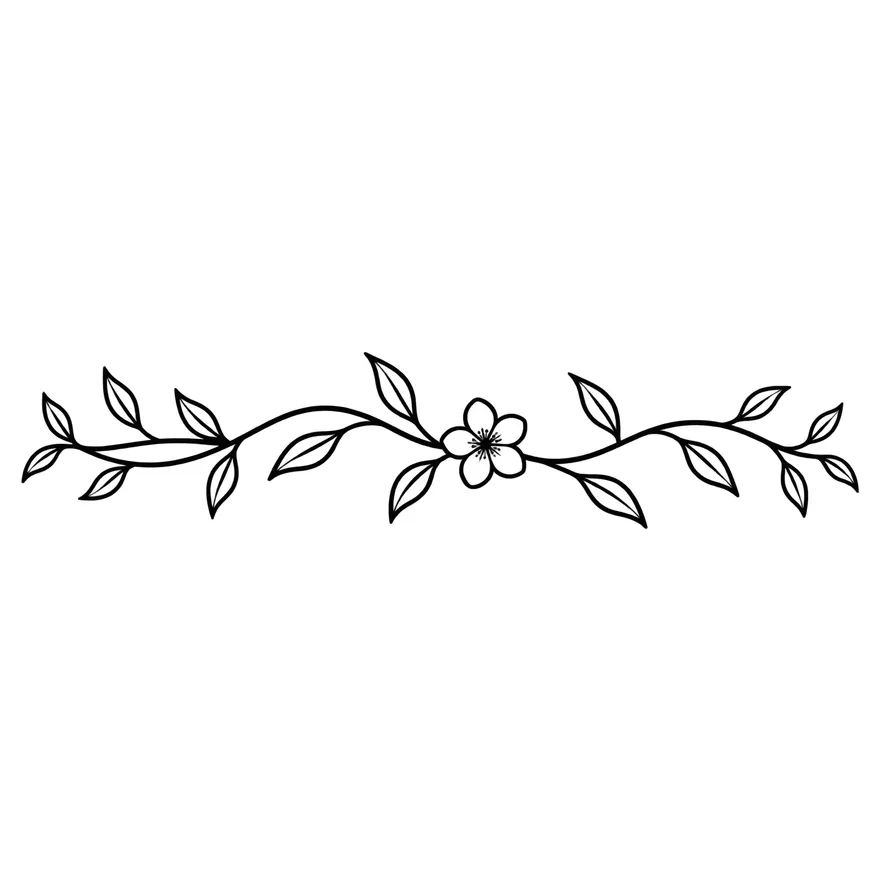 Vine ring band — couples matching tattoo design