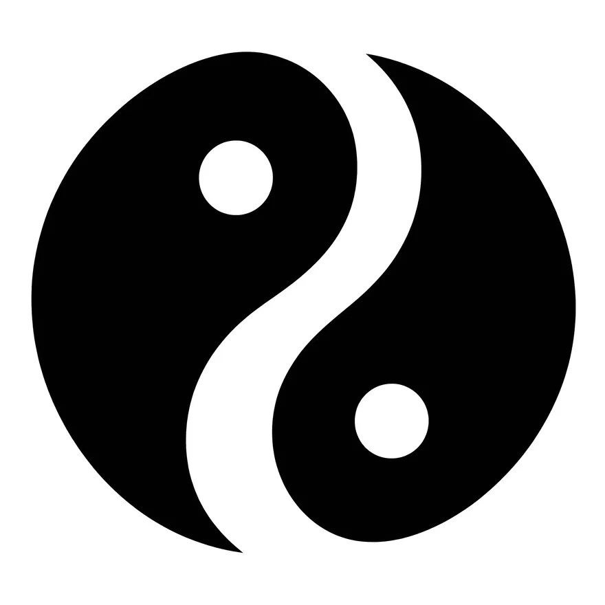 Yin yang halves — couples matching tattoo design