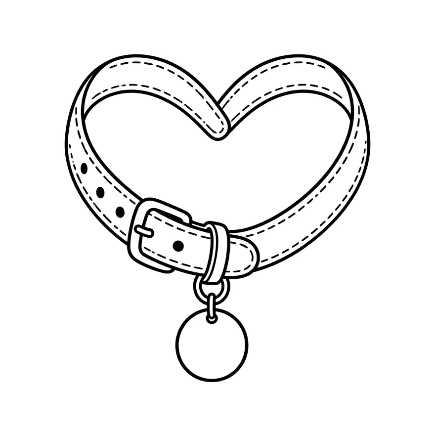 Collar heart — dog memorial tattoo design