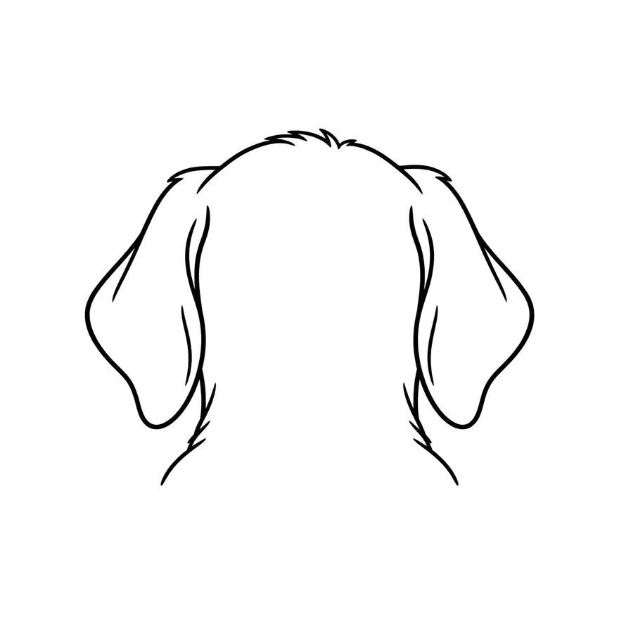 Floppy ears outline — dog memorial tattoo design