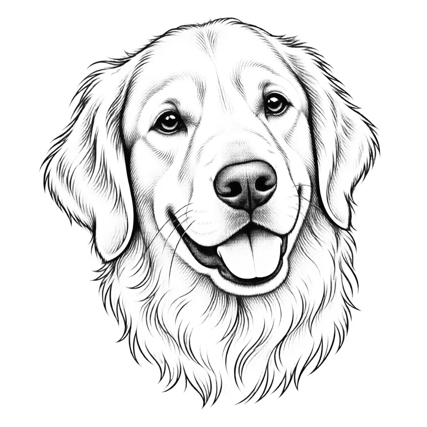 Golden retriever head — dog memorial tattoo design
