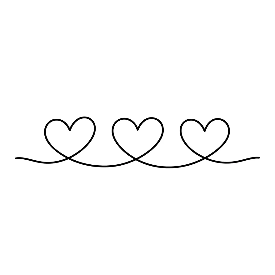Initials with linked hearts — name tattoo design