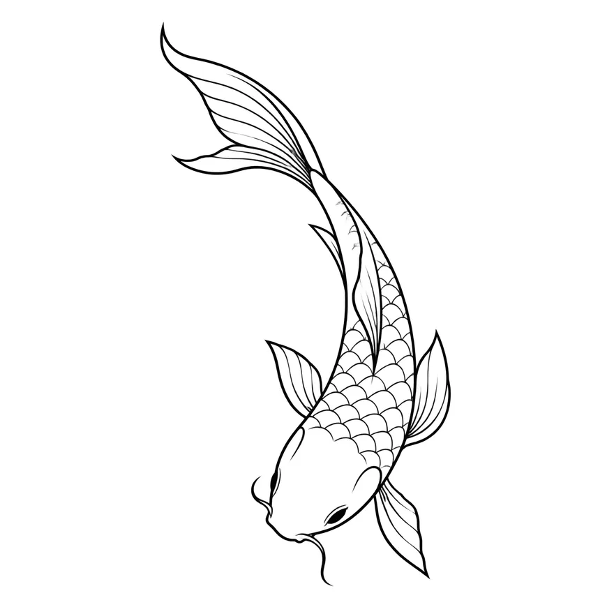 Small fine line koi — tattoo design