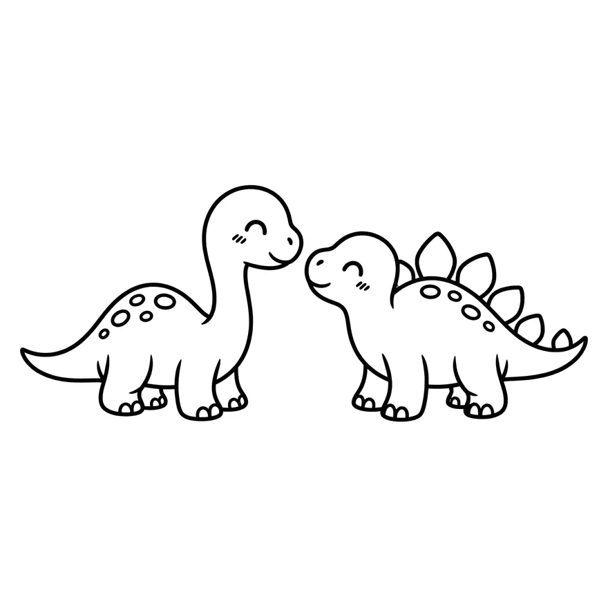 Two little dinosaurs — matching tattoo design
