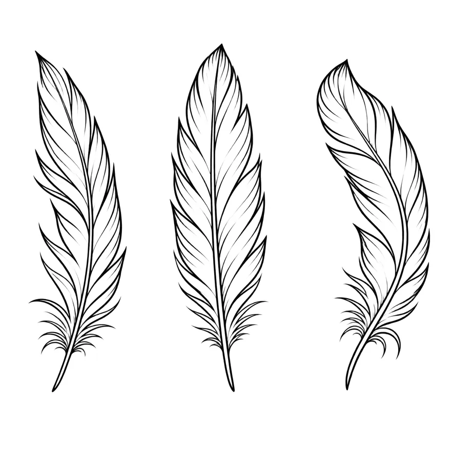 Three feathers — matching tattoo design