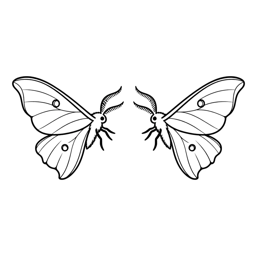 Two moths — matching tattoo design