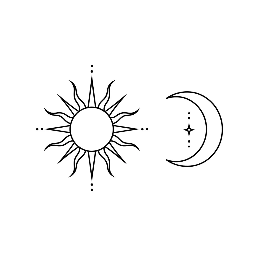 Sun & moon — matching tattoo design