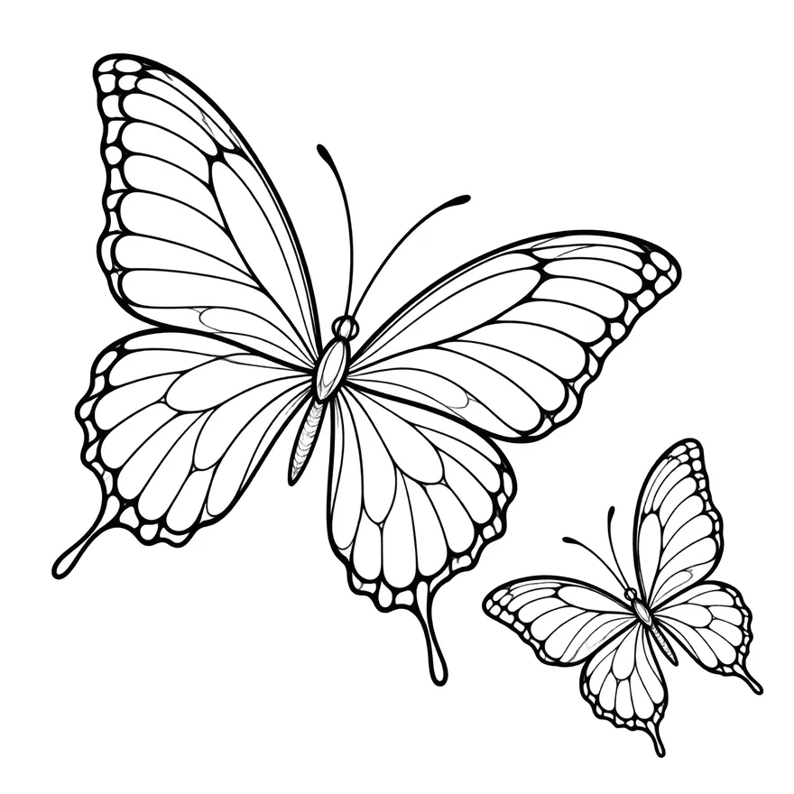 Name tattoo with big & little butterflies design