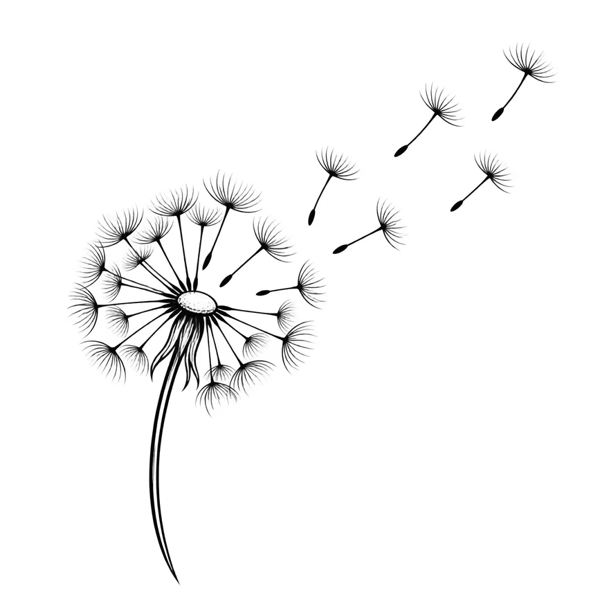 Dandelion & seeds — matching tattoo design