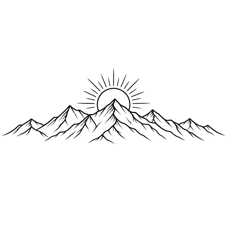 His favorite mountains — dad memorial tattoo design