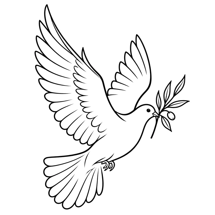 Dove with olive branch — memorial tattoo design
