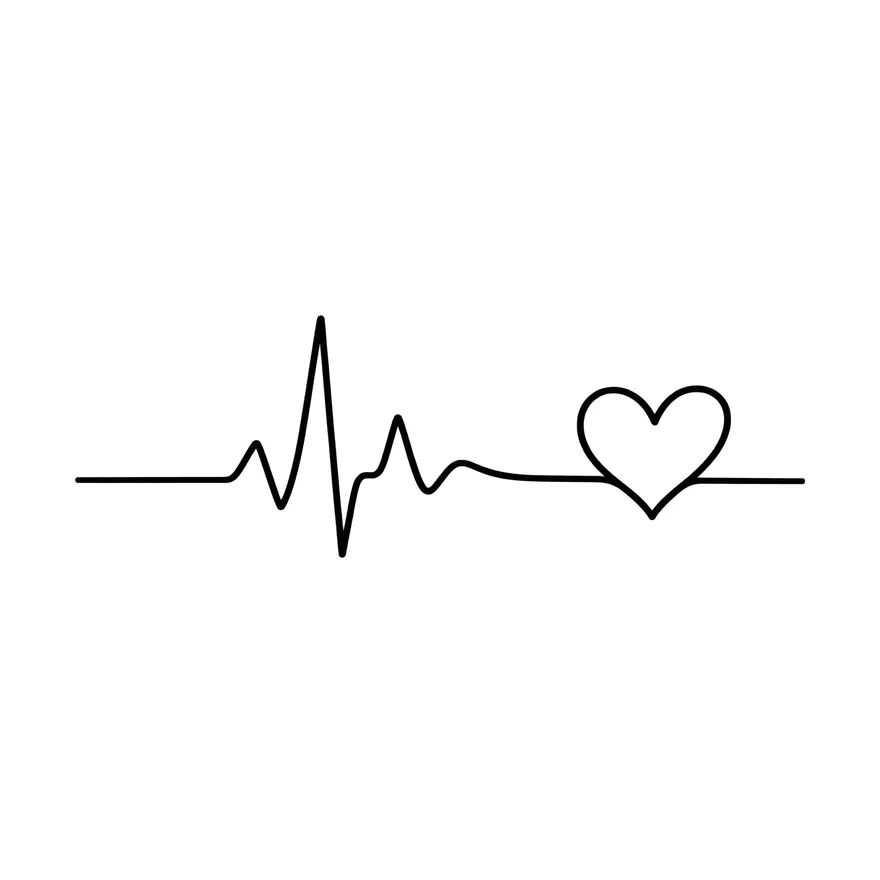 Heartbeat into a heart — memorial tattoo design