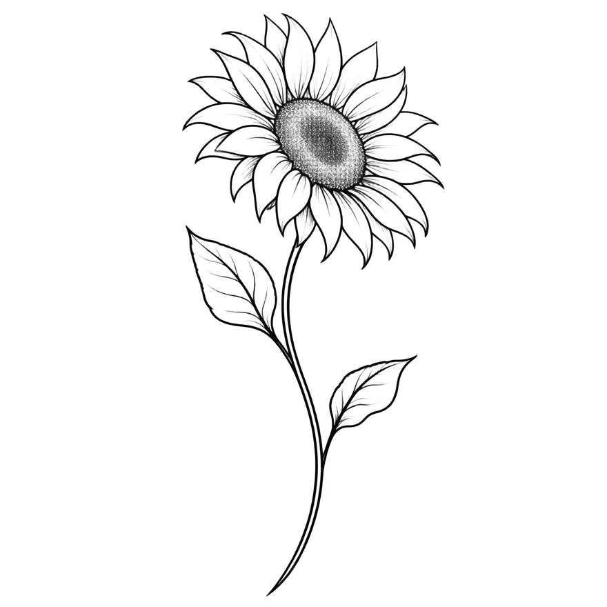 Single sunflower — mom memorial tattoo design
