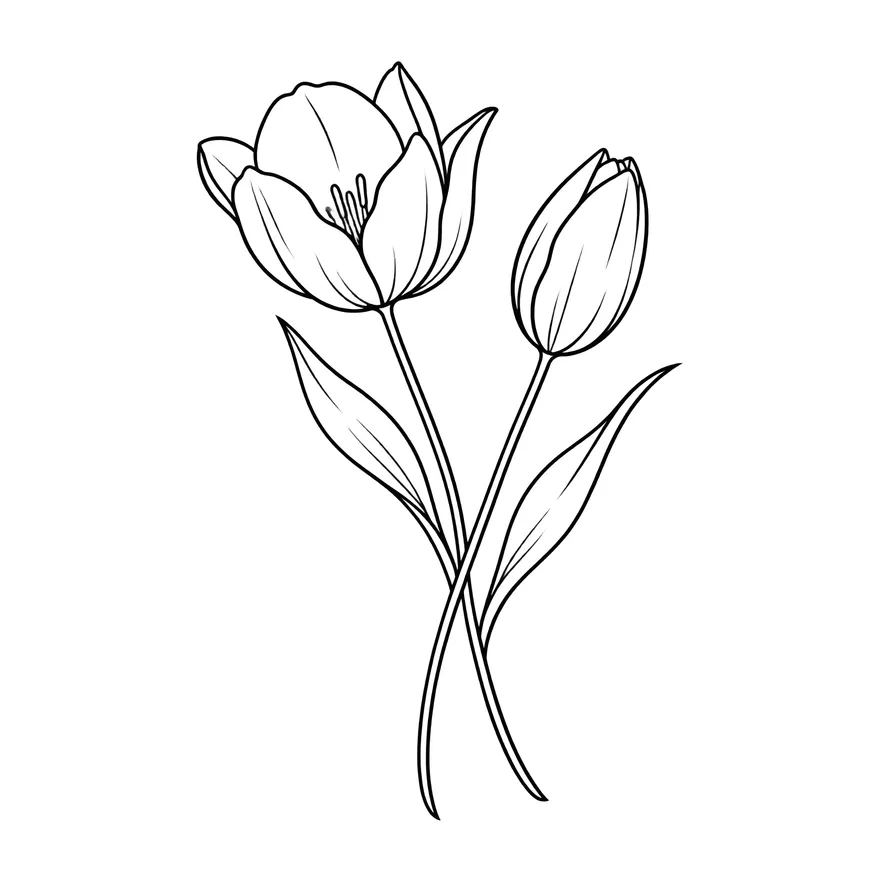 Two tulips — mom memorial tattoo design