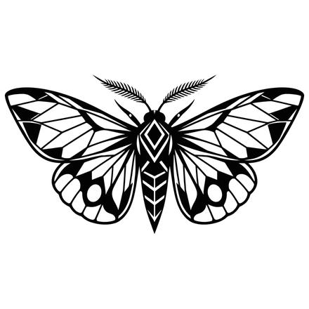 Moth, Blackwork AI-generated design reference