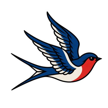 Swallow, American traditional AI-generated design reference